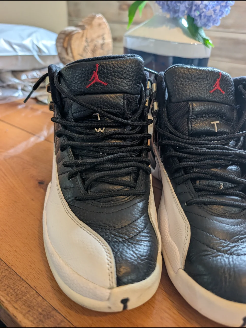 Air Jordan 12 Retro Black/White Men’s Basketball Shoes Size 9